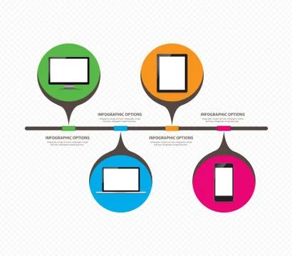 Development of information Digital Technology infographics イラスト素材