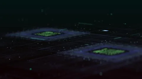 Development innovation high-tech CPU. High speed data processing 3D video. 3D Stock Illustration