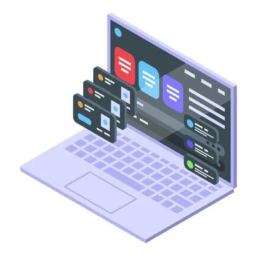 Development interface icon, isometric style Stockillustratie