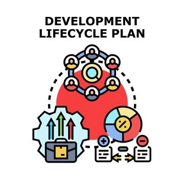 Development lifecycle plan concept for business growth strategy Stock Illustration