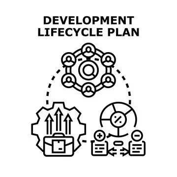 Development lifecycle plan concept for business growth strategy Stock Illustration
