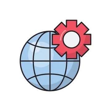Development line colour icon Illustrazione stock
