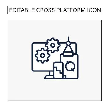 Development line icon 스톡 일러스트