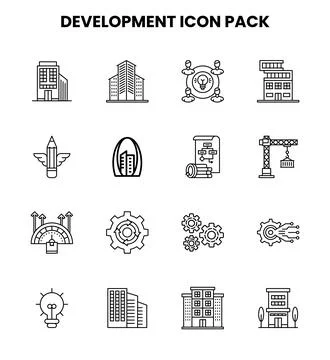 Development Line Icons Pack Illustrazione stock