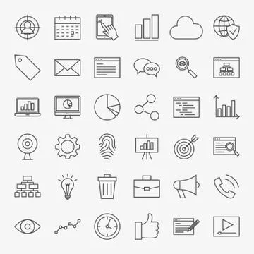 Development Line Icons Set Illustrazione stock