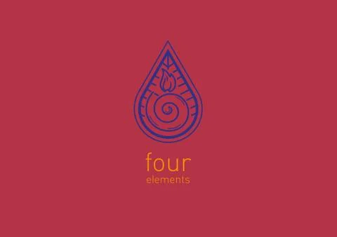 Development line logo four elements Stock Illustration