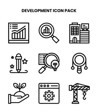Development Line UI Icons Pack Stockillustratie