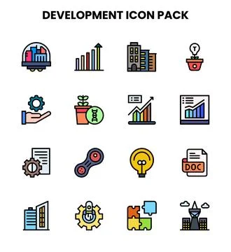 Development Lineal Color UI Icons Pack Stock Illustration