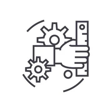 Development linear icon, sign, symbol, vector on isolated background Illustrazione stock