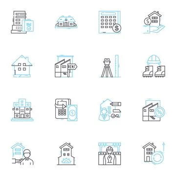 Development linear icons set. Innovation, Progress, Growth, Advancement 库存插图