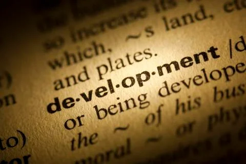 Development meaning in dictionary Stock Photos