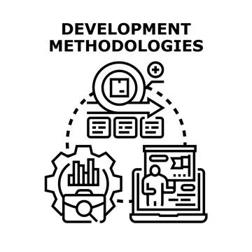 Development methodologies concept for project management process Illustrazione stock