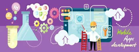 Development mobile apps Illustrazione stock