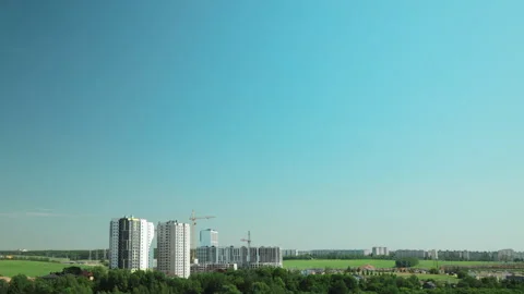 Development Of Modern Multi-storey Residential Houses time lapse, timelapse, Stock Footage 333484188