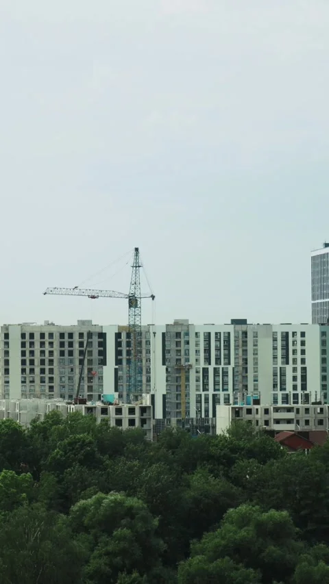 Development Of Modern Multi-storey Residential Houses time lapse, timelapse, ti Stock Footage 341169307