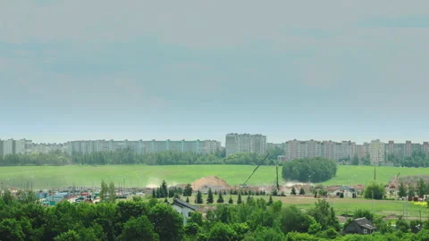 Development Of Modern Multi-storey Residential Houses time lapse, timelapse, ti Stock Footage 341207039