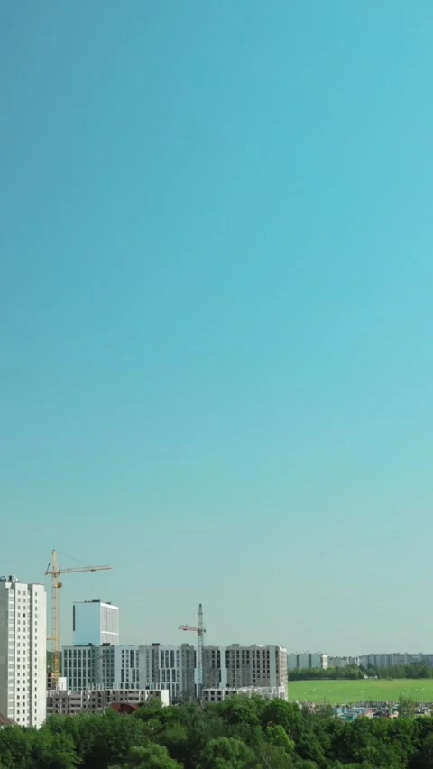 Development Of Modern Multi-storey Residential Houses time lapse, timelapse Stock Footage 341374496