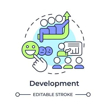 Development multi color concept icon Stock Illustration