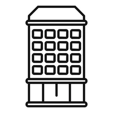 Development multistory building icon outline vector. Street floor Ilustración de archivo
