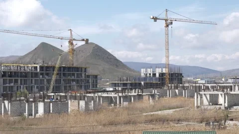Development of new territories. Seismically dangerous zone. Construction of Stock Footage 241565478