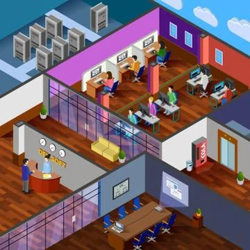 Development Office Isometric Design Concept Stock Illustration
