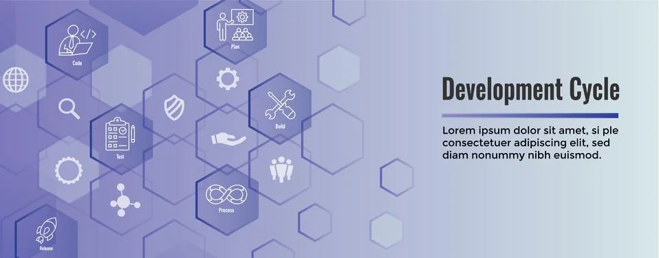 Development Operations and Life Cycle - DevOps Icon Set Stock Illustration