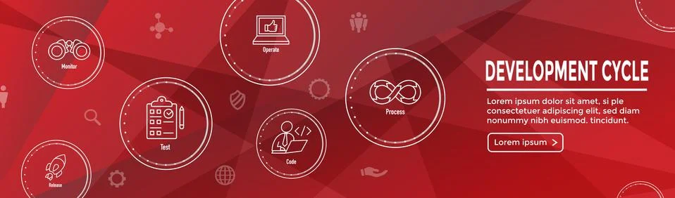 Development Operations and Life Cycle - DevOps Icon Set Stock Illustration