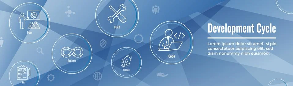 Development Operations and Life Cycle - DevOps Icon Set Stock Illustration