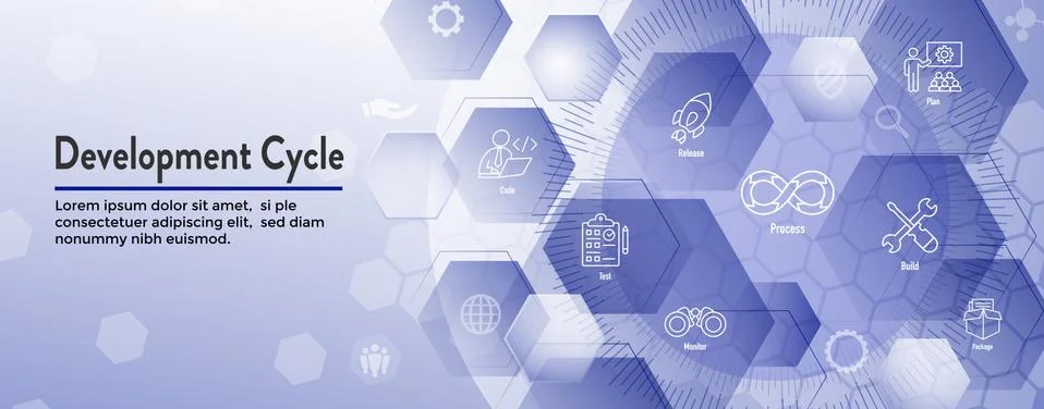 Development Operations and Life Cycle - DevOps Icon Set Stock Illustration