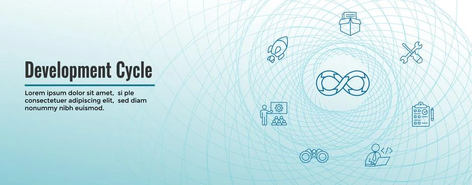 Development Operations and Life Cycle - DevOps Icon Set Stock Illustration