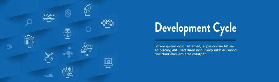 Development Operations and Life Cycle - DevOps Icon Set Stock Illustration