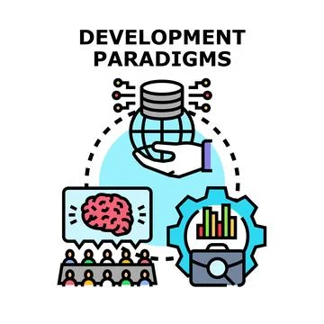Development paradigms vector icon illustration concept Stock Illustration