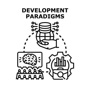 Development paradigms vector icon illustration concept Stock Illustration