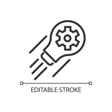 Development pixel perfect linear icon Stock Illustration