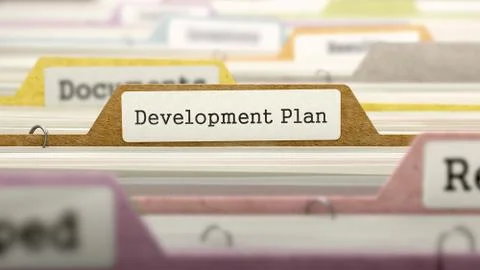 Development Plan Concept on File Label Illustrazione stock