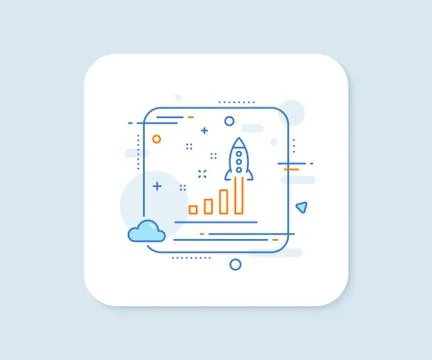 Development plan line icon. Launch Startup business sign. Vector Stock Illustration