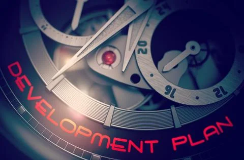 Development Plan on the Mechanical Watch Mechanism. 3D. イラスト素材