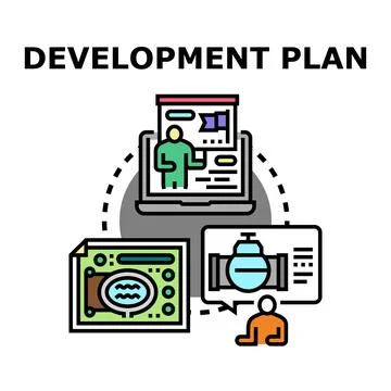 Development plan for urban infrastructure and engineering project Stock Illustration