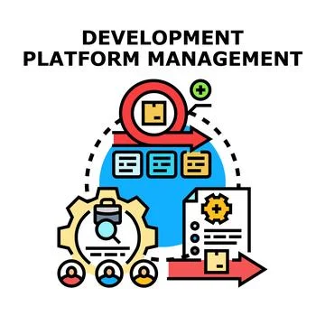 Development platform management agile process and strategy Stock Illustration