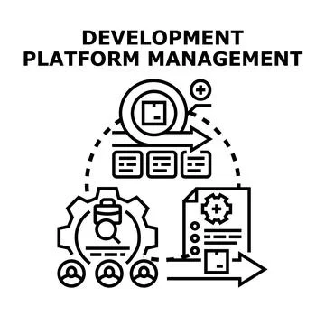 Development platform management agile process and strategy Illustrazione stock