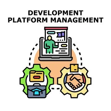 Development platform management system creating business solutions イラスト素材