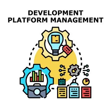 Development platform management technology concept illustrating business pr.. Stock Illustration