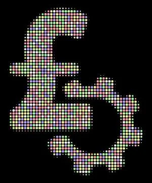 Development Pound Price Halftone Mosaic of Dots Stock Illustration