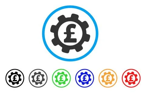 Development Pound Price Rounded Icon Stock Illustration