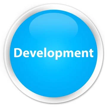 Development premium cyan blue round button 스톡 일러스트
