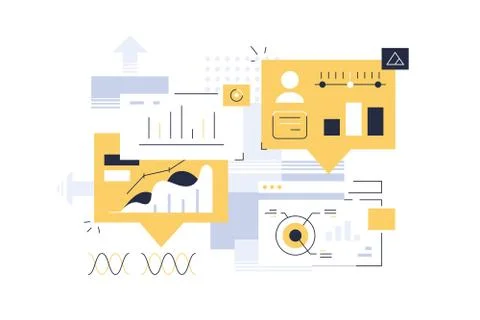 Development process of interface design Stock Illustration