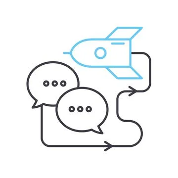 Development process line icon, outline symbol, vector illustration, concept sign Stock Illustration