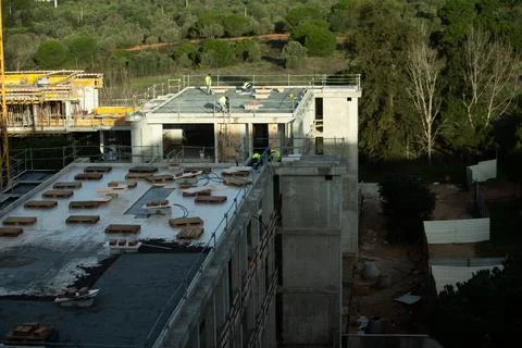 Development process, residential area, new homes, construction site, archit.. Stock Photos