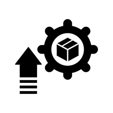 Development, product icon. Black vector graphics. 스톡 일러스트