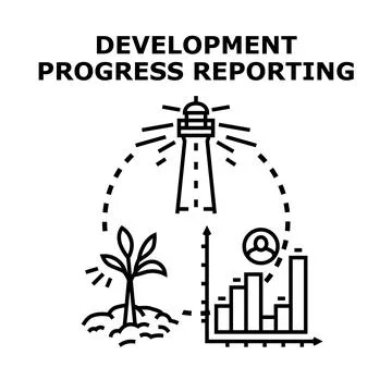 Development progress reporting and business growth management Stock Illustration